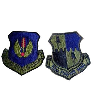 Air Force 2 patches embroidered 52nd fighter wing & USAF Europe embroidered